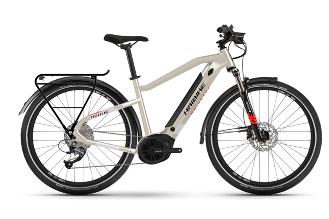 Haibike Trekking 4 High M - Vit/gul Elcykel  Hybrid